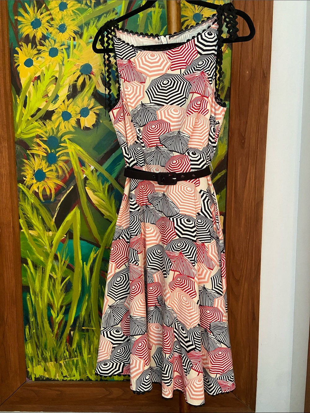 Voodoo Vixen Bettie Parasole Print Retro A-Line Dress New